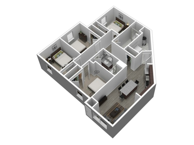 4 Bedroom Corner // View Floor Plan